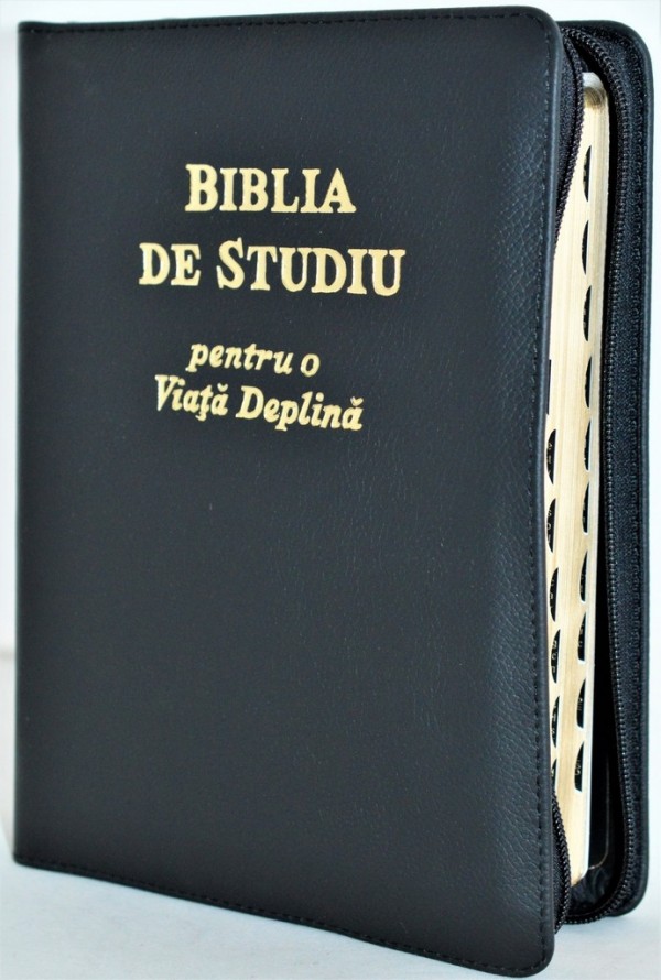 Biblia de studiu pentru o viata deplina, cu concordanta si explicatiii, fermoar negru, neagra Biblia de studiu pentru o viata deplina, cu concordanta si explicatiii, fermoar negru, neagra