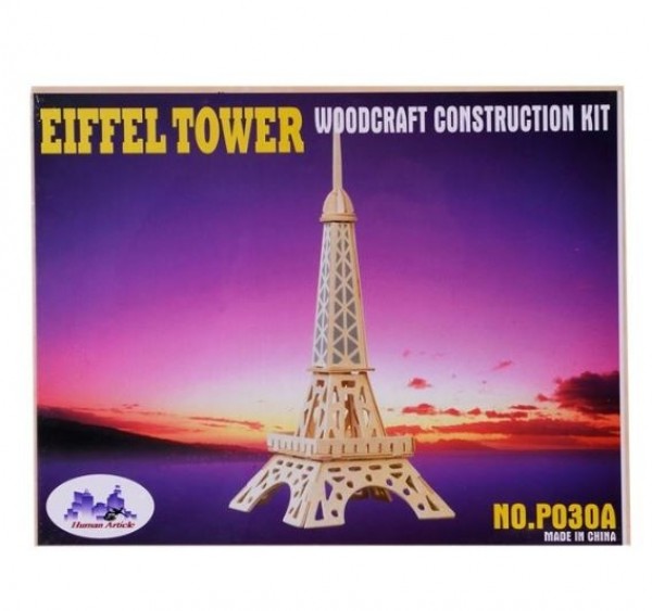  Puzzle din lemn - Turnul Eiffel 3D, 22 piese - Activitati pentru copii (8+)