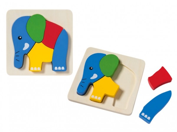 Puzzle din lemn pentru copii - Elefant (1+)