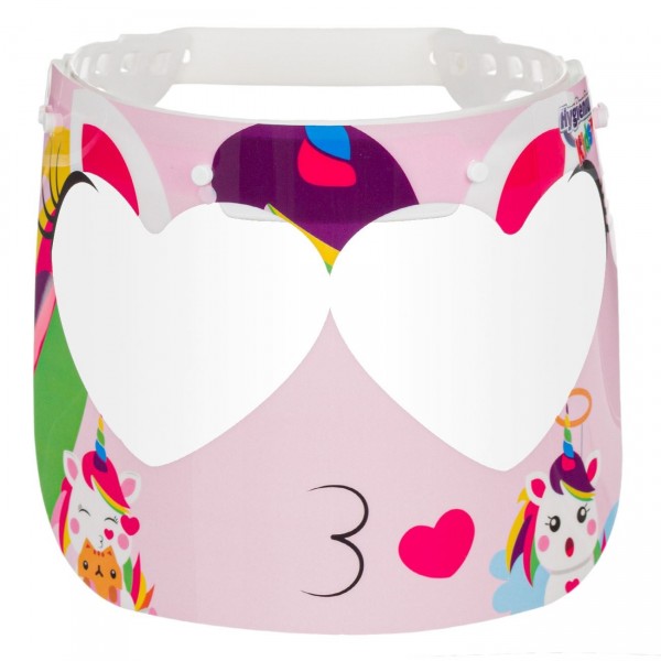 Viziera protectie copii - Roz cu unicorn