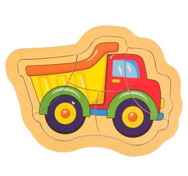 Puzzle din lemn - Camion - Activitati pentru copii (3+)