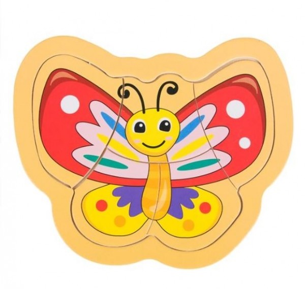Puzzle din lemn - Fluture - Activitati pentru copii (3+)