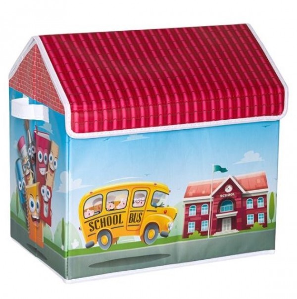 Cutie depozitare - Scoala si autobuzul scolii (38x25x38cm)