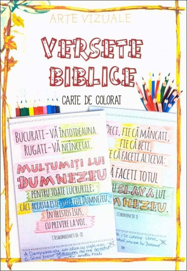 Versete biblice - carte de colorat, tip rustic