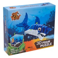 Puzzle din burete - Rechin 3D, 58 piese  - Activitati pentru copii (5+)