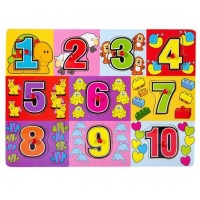 Puzzle din lemn - Numere - Activitati pentru copii (3+)