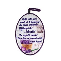 Tablou motivational ceramica oval (13.5x218cm) - Viata ...distreaza-te