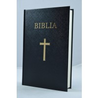 Biblia mare, coperta tare, neagra, scris mare, cu cruce [CB 073 CT]