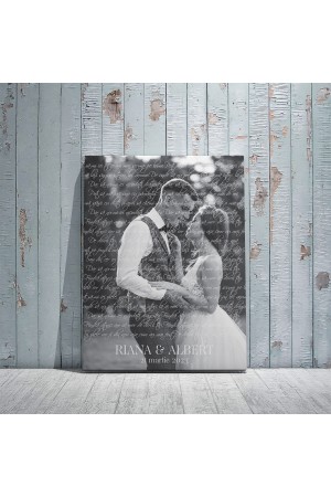 Tablou canvas personalizat cu poză, două nume și dată – Versurile melodiei preferate