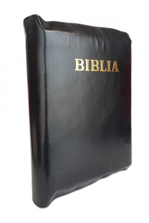 Biblia de studiu inductiv (trad. D. Cornilescu), piele naturala, neagra, fermoar