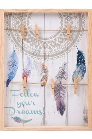 Rama foto din lemn, crem - Follow your Dreams - 6 poze (30x40cm)