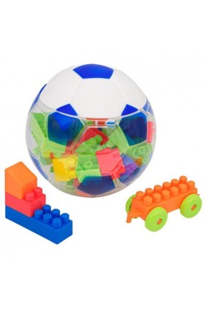 Minge de fotbal - Cuburi de construit din plastic , multicolore, 37 de piese