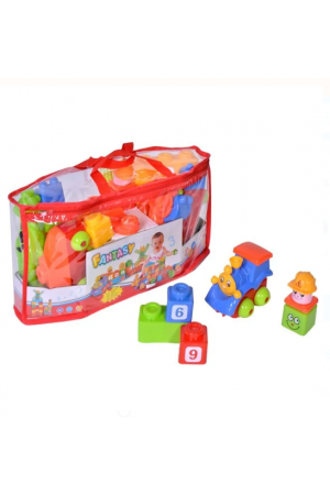 Cuburi de construit din plastic , multicolore, 52 de piese