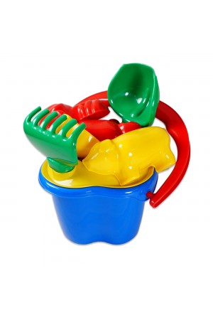 Set jucarii pentru nisip - Galeata cu sita + 6 accesorii