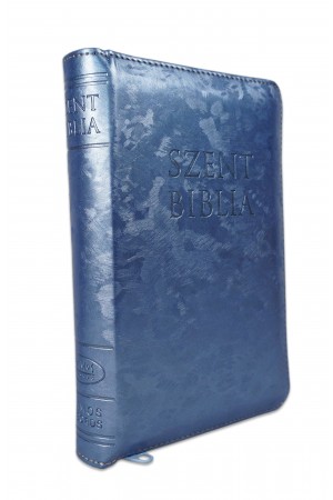Szent Biblia - Mini Biblia, Metál Kék, Cipzáros, Károli Gáspár Forditása (Biblia mica in lb. maghiara, fermoar)