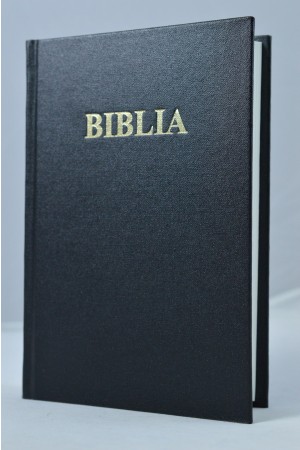 Biblie marime medie, coperta tare, neagra, cuv. lui Isus in rosu