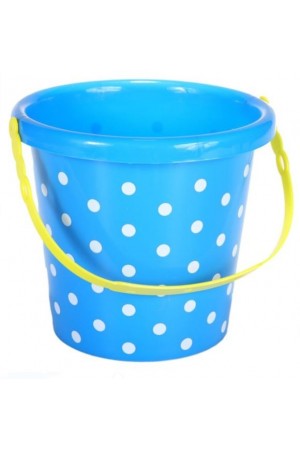 Jucarii pentru nisip - Galeata albastra cu buline albe (14x13 cm)Jucarii pentru nisip - Galeata albastra cu buline albe (14x13 cm)