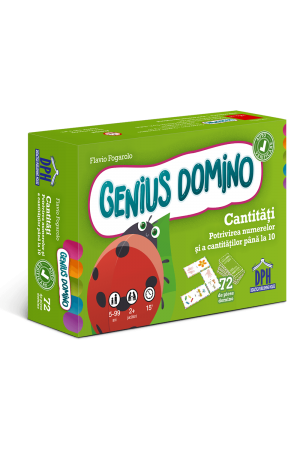 Genius domino - Cantitati - Potrivirea numerelor si a cantitatilor pana la 10 - Jocuri pentru copii (5+)