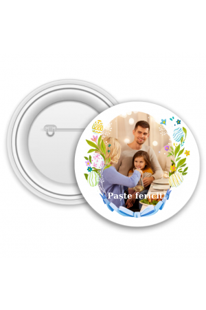 Insignă metalică personalizată cu poză pentru Paște