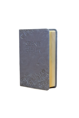 Szent Biblia - Mini Biblia, Metál Kék, Virágmintás, Károli Gáspár Forditása (Biblia mica in lb. maghiara, florala)