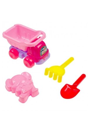 Set jucarii pentru nisip - Camion, roz + 3 accesorii