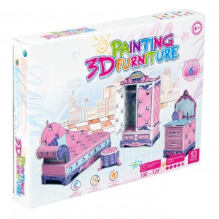 Puzzle 3D de pictat- Mobila (35 piese) - Activitati pentru copii (6+)