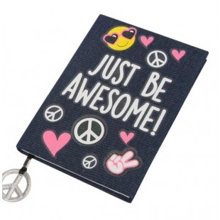 Caiet A5, albastru, jeans - Just be awesome