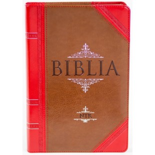 Biblia Noua Traducere (Biblia NTR), marime mare, coperta imitatie piele, maro/rosu, index, margini argintii 