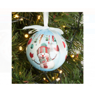 Ornament de Craciun - Glob pentru brad de Crăciun om de zapada (7.5 cm)