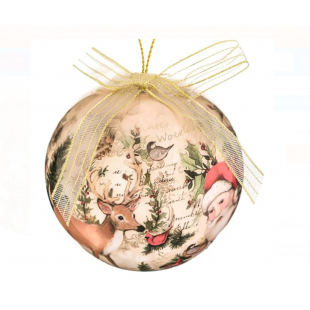 Ornament de Craciun - Glob pentru brad cerb colorat pom mos craciun pasare (7.5 cm)