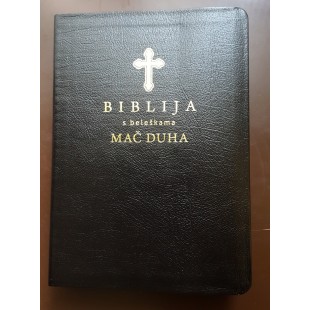 Biblia de studiu sârbă (alfabet latin), mare, fara fermoar, margini aurii - Biblija s beleškama - Mač Duha