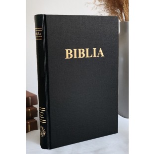 Biblia mare catre foarte mare, fara cruce, cartonata, scris mare, neagra, margini albe, trad. Cornilescu [083 CT]
