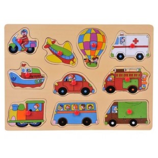 Puzzle din lemn - Vehicule - Activitati pentru copii (3+)