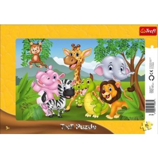 Puzzle, 7 Animale din jungla, 15 piese, Trefl - Activitati pentru copii (3+)