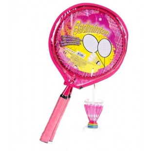 2 Rachete badminton cu fluturas, roz