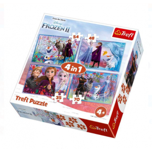 Puzzle Trefl - Frozen 2, 4 in 1  - Activitati pentru copii (4+)