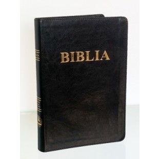 Biblia mare, imitatie piele, scris mare, neagra, aurita, fara fermoar, trad. Cornilescu [SB 073]