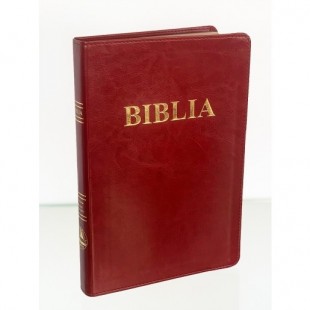 Biblia mare, imitatie piele, scris mare, rosie, aurita, fara fermoar, trad. Cornilescu [SB 073]