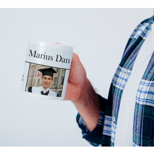 Cană personalizată cu nume, poza și dată – Absolvire facultate