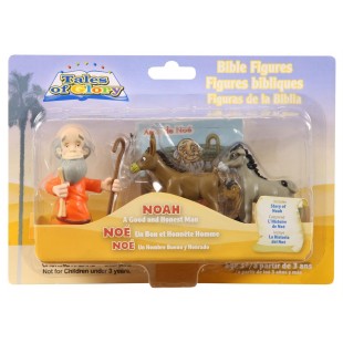 Figurine din plastic - Noe si o pereche de animale (8211)