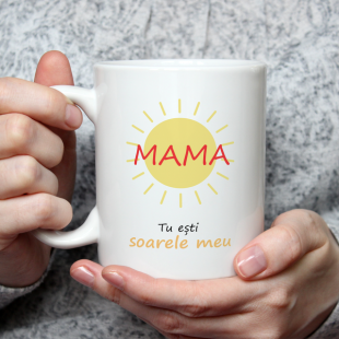 Cană personalizată cu text și poză pentru 8 Martie