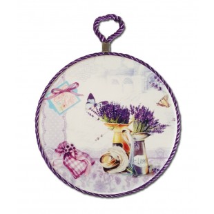 Plachet rotund decorat - Lavanda