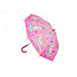 Umbrela pentru copii roz fucsia cu unicorni (68 cm)